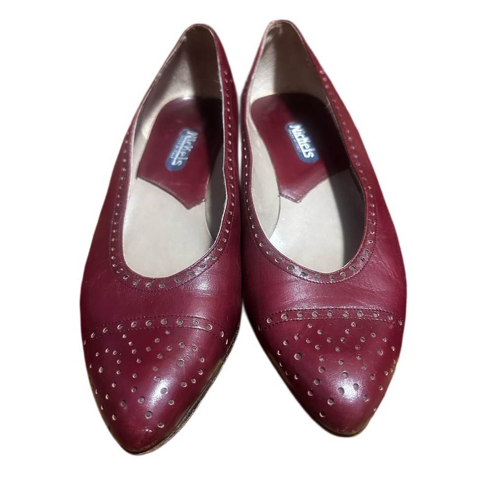 Vintage maroon/oxblood color leather pumps size 7.5 89s 90s